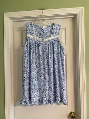Eileen West Cotton Knit Chemise Sleeveless Nightgown-Sz XL